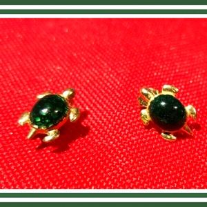 Turtle Earrings Post 14 Kt Gold New  1/2"